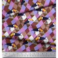 thumbnail image 3 of Soimoi Moss Georgette Fabric Check & Toucan Bird Decor Fabric Printed Yard 42 Inch Wide, 3 of 4