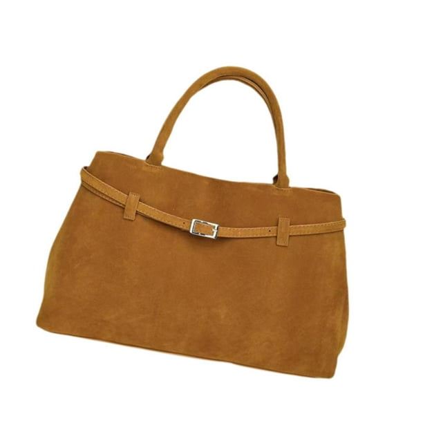 Bolsa de gamuza para mujeres Bolsa de mango superior Vintage de estilo vintage para vacaciones al aire libre Jengibre