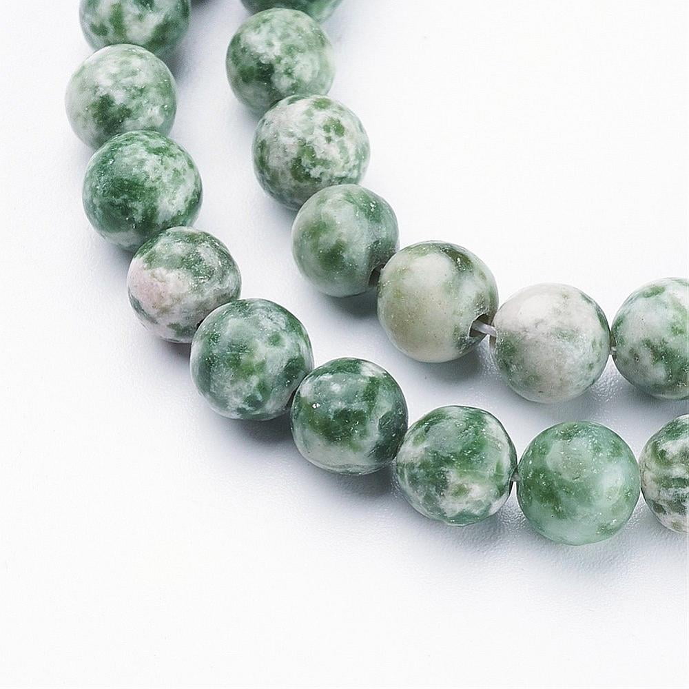 20 Strand Gemstone Beads Strands Green Spot Jasper Round about 6mm in diameter hole: about 0.8mm 15~16 inch