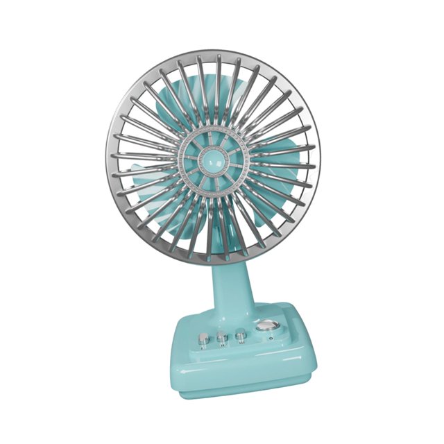 Mini ventilador de mesa de escritorio, ventilador personal de diseño retro, eléctrico, recargable, compacto, refrigeración por , portátil para el azul claro
