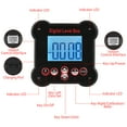 thumbnail image 4 of Black Digital Inclinometer with 4*90° Measuring Range, 0.02° Accuracy, LCD Backlight, Rechargeable 3.7V 1200mAh Battery, Built-in Magnet, Data Output & Hold Functions - Portable ABS Angle Gauge for, 4 of 7
