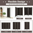 thumbnail image 6 of Costway 4 Panels Folding Room Divider 6 Ft Tall Fabric Privacy Screen Brown, 6 of 10