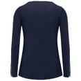thumbnail image 4 of IROINNID Womens Long Sleeve Tops Round Neck Lace T-Shirt Autumn Solid Hollow Out Blouse Tops,Blue, 4 of 4