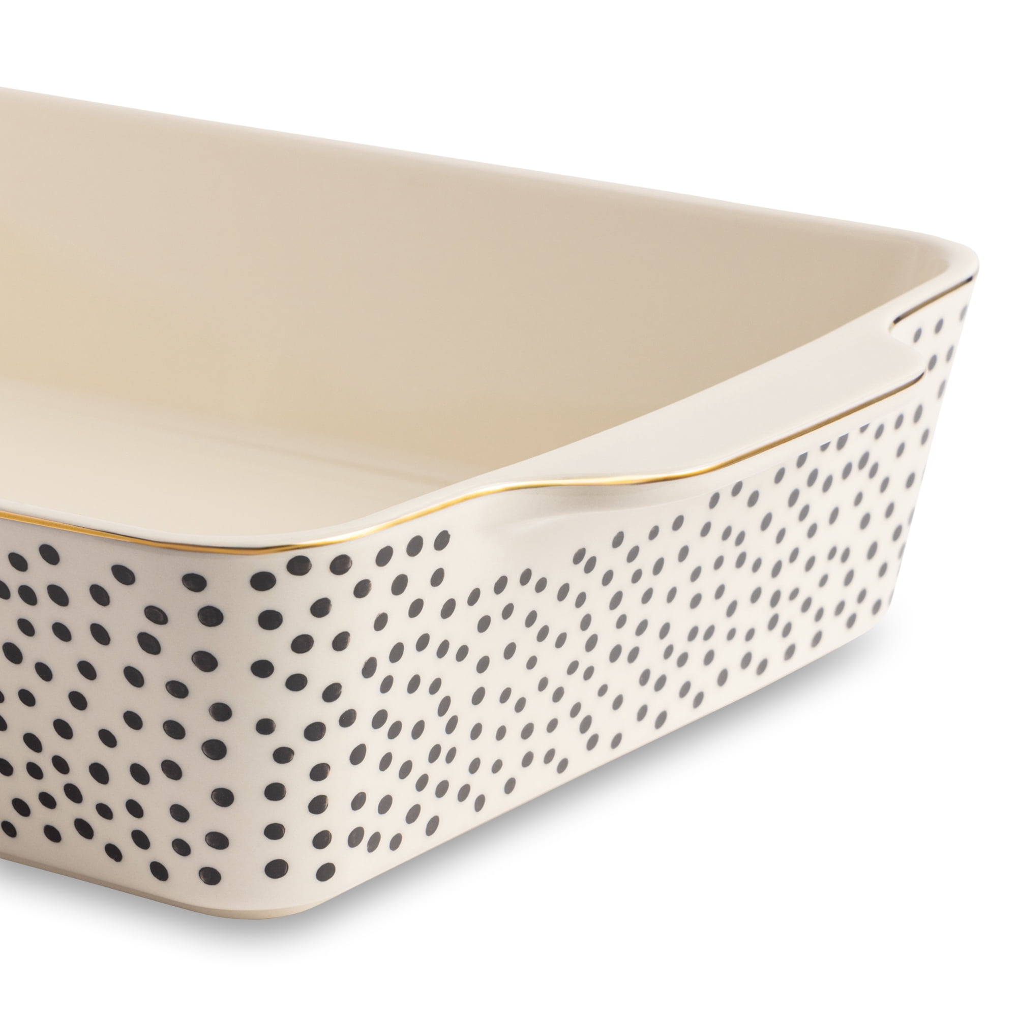 Thyme & Table Ceramic Baking Dish with Silicone Spatulas, Dot Pattern