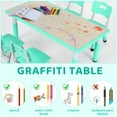 thumbnail image 3 of LAZY BUDDY Adjustable Toddler Table and 4 Chairs Set, Children Activity Table and Chairs Set with Graffiti Desktop,Kids Furniture for Daycare, Classroom, Home, 3 of 10