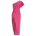 thumbnail image 5 of BLTIBY Womens Maxi Dress One Shoulder Ruched Ruffle Sleeveless Wrap High Slit Bodycon Wedding Guest Cocktail Party Dresses Hot Pink S, 5 of 9