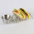 thumbnail image 4 of POINTERTECK Stainless Steel Taco Tortillas Holder Restaurant Pancake Shelf Wave Shaped Restaurant Food Display Rack with Sauce Bowl, 4 of 10