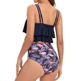 thumbnail image 4 of Xmyrz Womens Bathing Suits Tankinis Double Ruffled Print Comfortable Vacation Conservative Cut Our 2Pc Swimwear Young Adult Swimsuits, 4 of 6