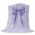 thumbnail image 6 of Purple Bow Blanket Soft Cozy Warm Throw Blanket for Couch, Plush Fuzzy Flannel Fleece Blankets for Sofa, Cute Bowknot Simple Pure Color Bed Blankets Lightweight Gifts for Women, 50"x80", 6 of 9