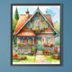 thumbnail image 3 of Pintura de diamante 5D DIY, kit de casa de taladro redondo completo, decoración del hogar, arte artesanal, 40x50cm, 3 of 9