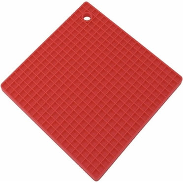 Red Heat Resistant Silicone Kitchen Trivet Mat Pan Hot Pot Holder (1Pcs Square)