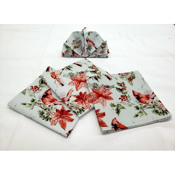 Winter Cardinals Cloth Napkins by Penny's Needful Things (Set of 4)