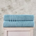 thumbnail image 3 of Jumbo Large Bath Sheets Towels 2 Pack Soft and Absorbent, 100% Cotton Towels (Light Blue, Bath Sheet), 3 of 6