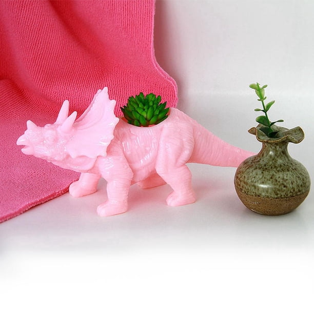 Retro Dinosaur Succulent Planter Ornament con orificio de drenaje Animal Holder para ín Escritorio Hierbas de interior CUTICAT Maceta suculenta