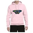 thumbnail image 2 of Wild Bobby, Colorful Rainbow Patterned Butterfly Animal Lover Unisex Graphic Hoodie Sweatshirt, Light Pink, Small, 2 of 3