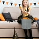 thumbnail image 5 of Hogar y cocina, Decoración del hogar, Decoración navideña, Cesta de Halloween a cuadros con borlas, cesta de tela a cuadros, cesta de tela a cuadros, 5 of 6