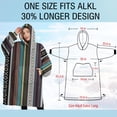 thumbnail image 4 of Oversized Wearable Blanket Hoodie,Colorful Geometric Diamond Striped Pattern Sherpa Blanket Hoodie with Super Pockets,Super Warm Fuzzy Pullover for Women & Men, 4 of 6