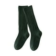 thumbnail image 2 of Wxirdiow Girls Socks Girls Socks Knee High Socks for Girls Cotton Uniform Long Sock for Toddler School Socks Dark Green Size,1-3 Years, 2 of 4
