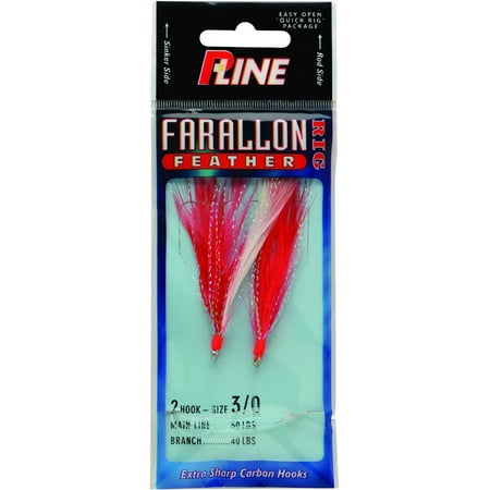 UPC: 0015789010300 | P-Line FF-3/0-RED/WHT Farallon Feathers 2 Hooks 3/0 Red And White