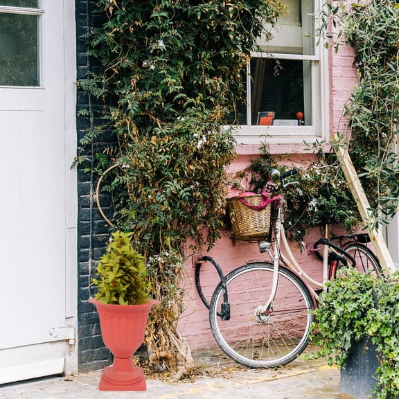 EXHUMKY Red Flower Pot, Garden Planter for Indoor and Outdoor Use, Ideal for Flowers and Plants, 1 Piece