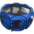 thumbnail image 4 of Paws & Pals Dog Playpen Soft-Sided Mesh Portable Foldable Octagon - Blue, 4 of 4