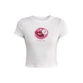 thumbnail image 5 of No Boundaries Ribbed Cotton Graphic Baby Tee, Women's and Women’s Plus, 5 of 5