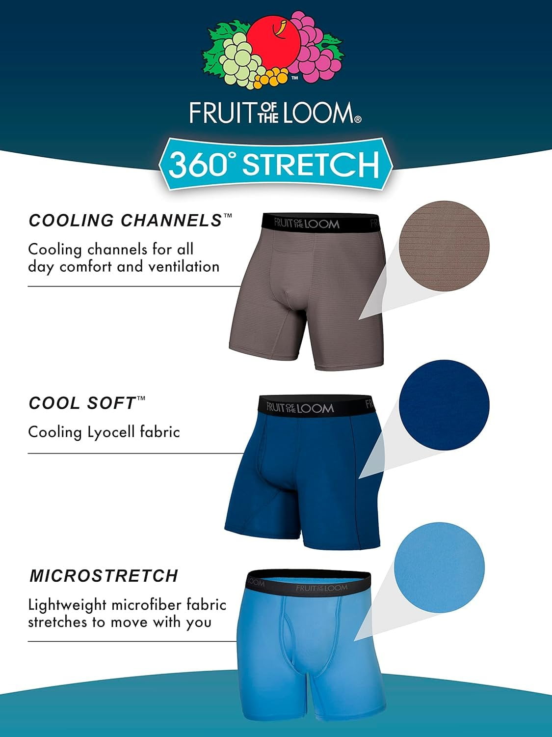 Fruit of the deals loom microfiber boxer briefs