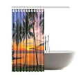 thumbnail image 2 of ARTJIA Sunset Sea Beach Landscape Shower Curtain, Tropical Palm Tree Polyester Fabric Shower Curtain Bathroom Sets with Hooks 66x72 Inches, 2 of 3