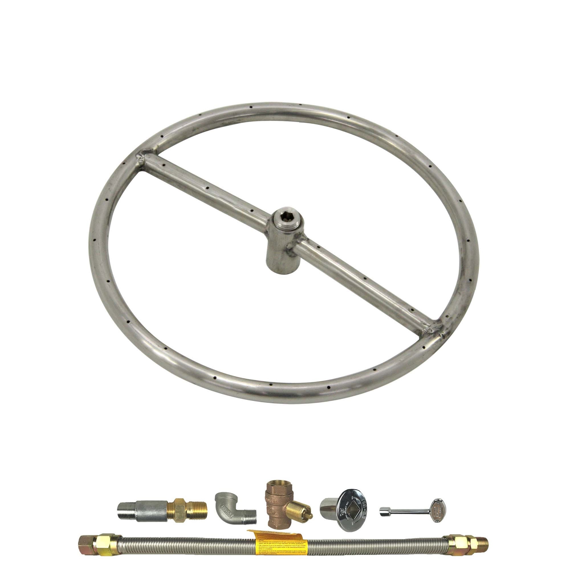 Spotix HPC Round Fire Pit Burner Kit, 6", Match Light, Propane