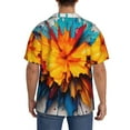 thumbnail image 7 of Goofa Colorful Paint Print Printed Men's Casual Short-sleeved Shirt,Lightweight Breathable Button-down,Summer Casual men's top,Versatile Fashion shirt-Large, 7 of 7