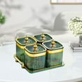 thumbnail image 6 of TISHITA Dried Fruit Plate Candy Nuts Dish with Lid Luxury Food Storage Box Appetizer Serving Tray Divided Serving Platter for Wedding Green 4 grid, 6 of 8
