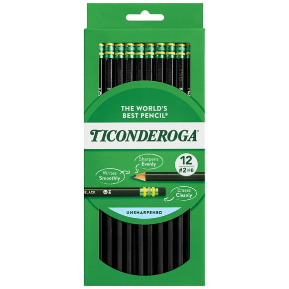 Lápices Ticonderoga con Mina de Grafito Nº 2 HB Suave Negra x72