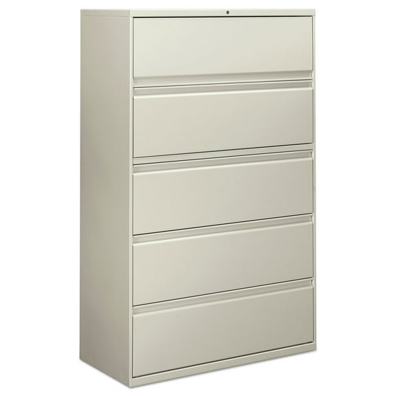 Alera Lateral File, 5 Legal/Letter/A4/A5-Size File Drawers, 1 Roll-Out Posting Shelf, Light Gray, 42" x 18.63" x 67.63"