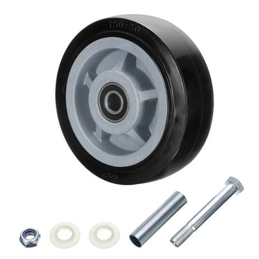 6 Inch Caster Wheels, Polymer on Steel Wheel with Load-Bearing Capacity for Commercial Warehouses, Black