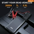 thumbnail image 3 of KOPUO Car Jump Starter, 3000A Peak Car Jump Starter with Large Display, 8-Protection Tech, Power Bank & LED Light for 7L Gas/5.5L Diesel,  Red, 3 of 9
