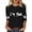Black, variant on Women's Casual Halloween Print Three Quarter Sleeve Top Cute Short Sleeve Tee for Autumn Daily Wear