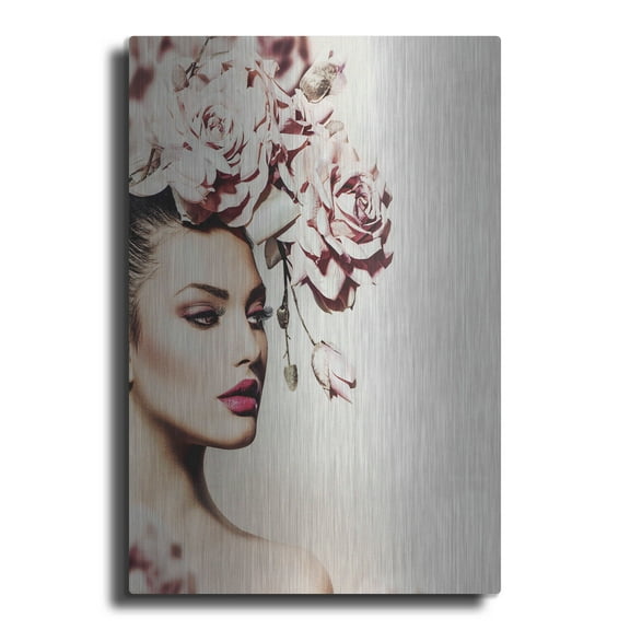 Luxe Metal Art 'Rose' by Incado, Metal Wall Art, 12"x16"