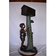 thumbnail image 5 of Nifao A Boy Standing by His Mailbox Looking at Birds Bronze Statue – Outdoor Garden Decor Sculpture, 25"L x 22"W x 51"H, 5 of 11