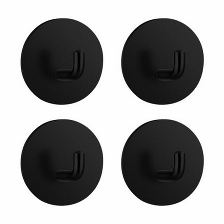 

4pc Stainless Steel 304 Single Hook Hook Circular Adhesive Hook Kitchen Bathroom Shower Room Hook