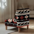 thumbnail image 5 of HELLHERO Southwestern Style Horse Silhouette & Geometric Pattern Comfortable Elastic Bottom Armless Accent Chair Protector Trendy Armless Accent Chair Cover for Armless Chair, 5 of 8