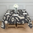 thumbnail image 3 of Black Halloween Spooky Elements Square Tablecloth,Waterproof Square Table Cover,Wipeable Spillproof Washable Table Cover for Home Kitchen Party Decor 60"x60"(152x152cm), 3 of 6