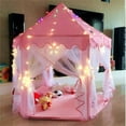 thumbnail image 2 of CIPACHO Princess Tent for Kids, Birthday Gift Large Castle Play Tent for Kids, Outdoor Indoor Portable Children Play Housefor Child Boys, Pink (Including LED 4 Color Lights), 2 of 20