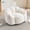 White + Plush + 1 Seat, variant on Lotus Bean Bag Sofa for Adults, Compression Sofa with Pull Ring for Easy Moving, No Assembly Faux Fur Sofa for Living Room Bedroom Dorm