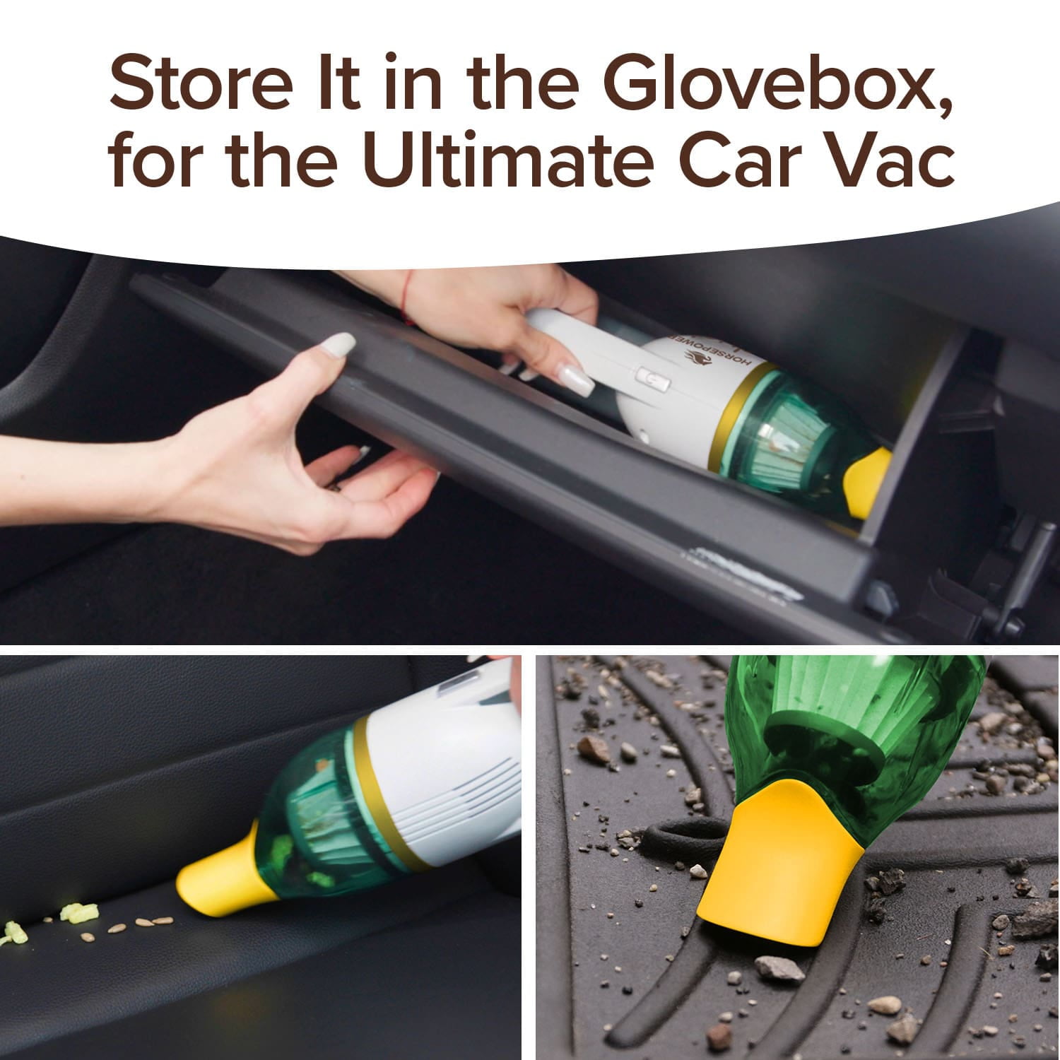 Duck Compact Cordless Vacuum by Horsepower, Gold Edition, Ultra-Powerful Upgraded Battery for Extra-Long Run Time, AS SEEN ON TV, Strong Suction, Easy to Store, Portable & Rechargeable. Home & Auto