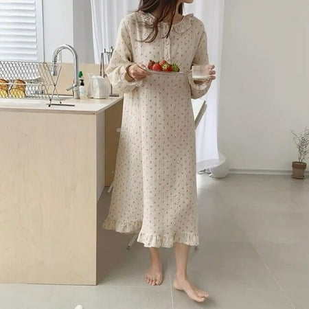 Municipal Summer Woman Pajamas 100% Cotton Hemp Female Lingerie New Princess Style Spring Summer Yarn Home Service Lace Nightdress