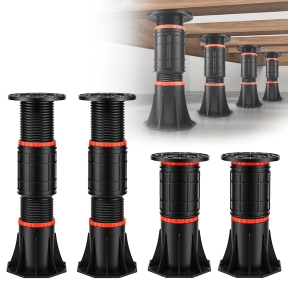 LOSCHEN 4 PCS Adjustable Bed Support Legs 8.4-13.5 Inch,  Heavy Duty Bed Frame Center Support Legs for Bed Slats Bed,Bed Support Reinforcement Parts Bed Slats Support Leg Bed Replacement Legs