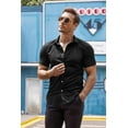 thumbnail image 3 of COOFANDY Men's Dress Shirts Slim Fit Wrinkle-Free Short Sleeve Casual Button Down Shirt, 3 of 6