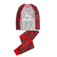 thumbnail image 4 of Matching Family Pajamas Sets Christmas PJ's Santa Elk Deer Print Top and Buffalo Plaid Pants Bottom 2Pcs Sleepwear, 4 of 11