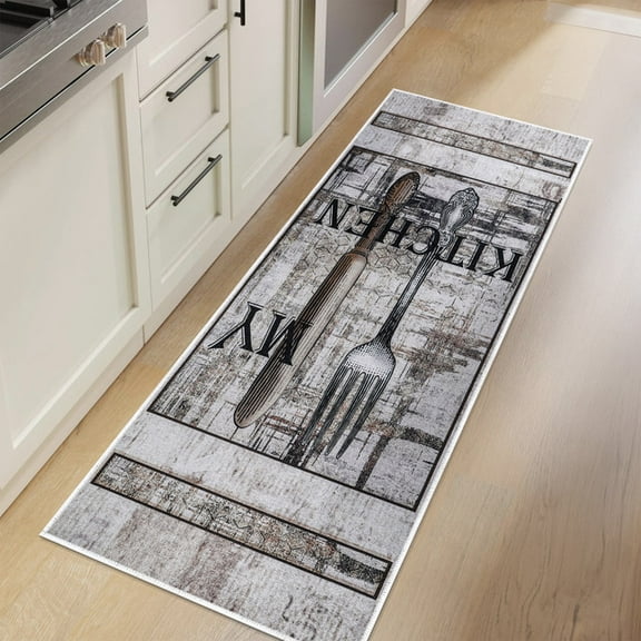 SussexHome Non Skid Washable Kitchen Runner Rug - 70 % Cotton Kitchen Floor Mat for in Front of Sink - 20 x 59 Inches Heavy Duty Runner Rug for Kitchen Floor