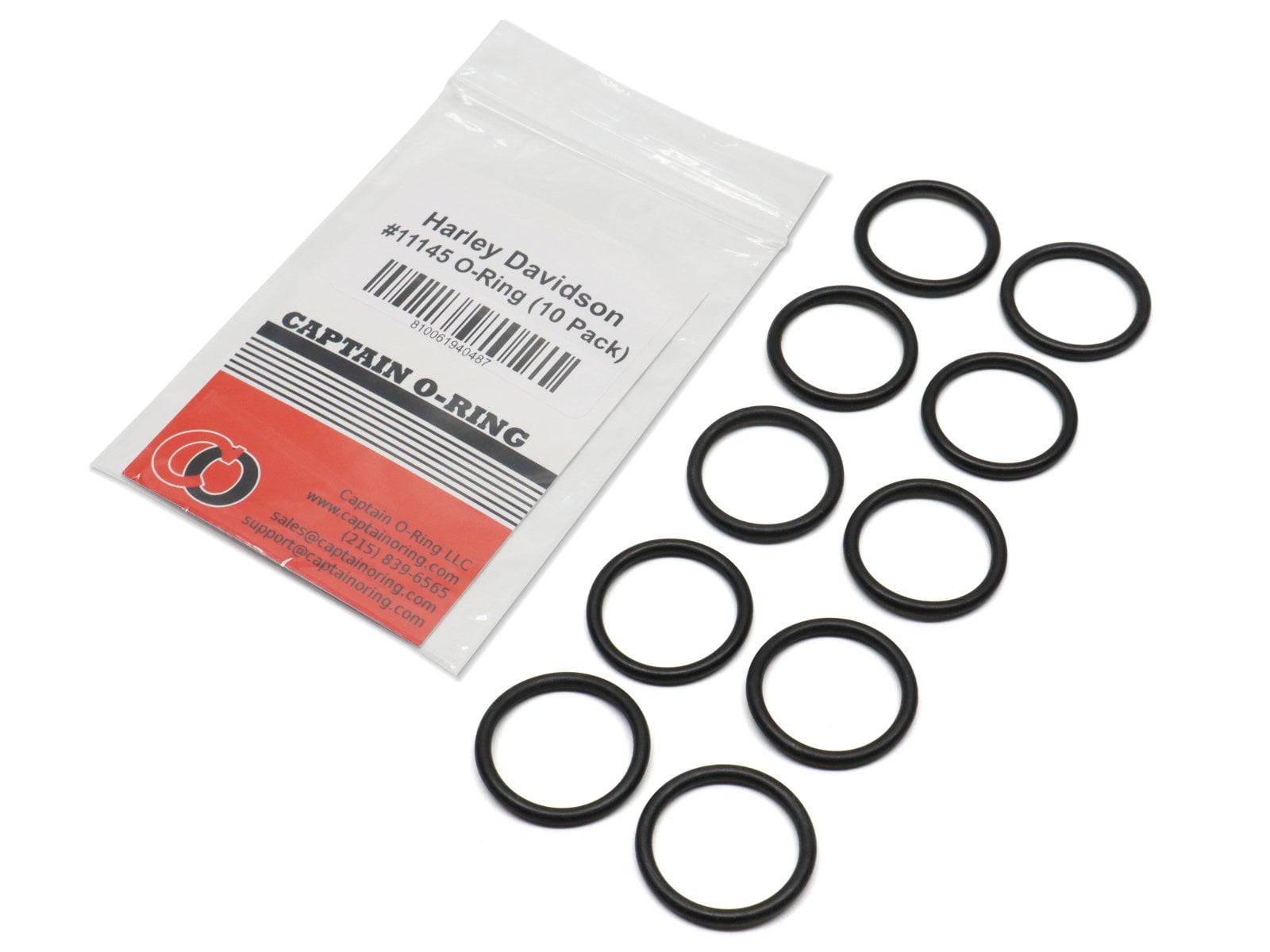 Captain O-Ring - 10 Pack Replacement Harley Davidson O-Ring #11145 ...